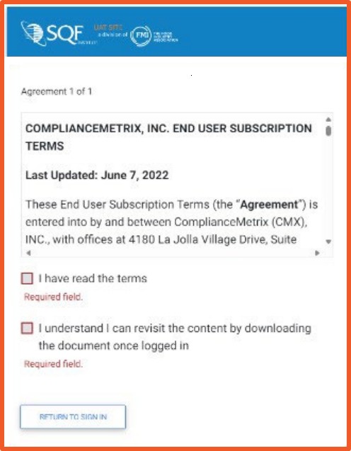 Terms of Service SQFI ADB