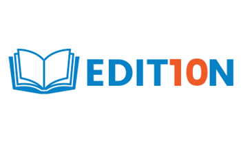 Edition 10 logo with book and the word edition